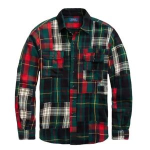 Polo Ralph Lauren Classic Fit Holiday Plaid Patchwork Flannel Shirt New XL XXL